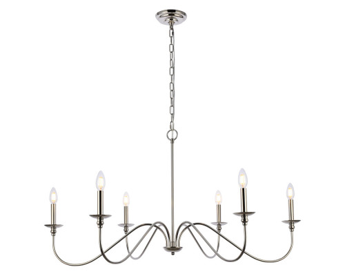 Elegant Rohan Chandelier - Polished Nickel, L 42" (LD5056D42PN)