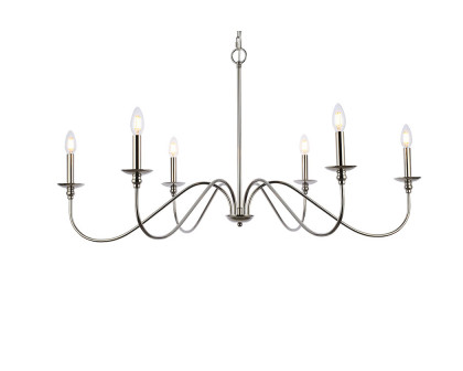 Elegant Rohan Chandelier - Polished Nickel, L 42" (LD5056D42PN)