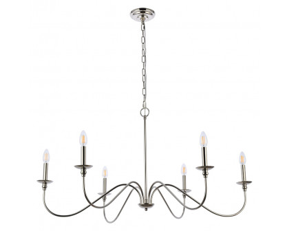 Elegant Rohan Chandelier - Polished Nickel, L 42" (LD5056D42PN)