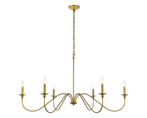 Elegant Rohan Chandelier - Brass, L 48" (LD5056D48BR)