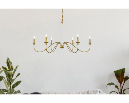 Elegant Rohan Chandelier - Brass, L 48" (LD5056D48BR)