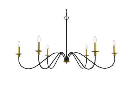 Elegant Rohan Chandelier - Brass/Black, L 48" (LD5056D48BRB)