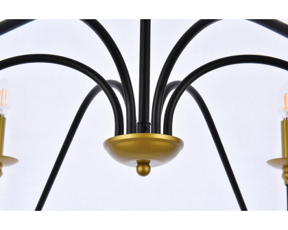 Elegant Rohan Chandelier - Brass/Black, L 48" (LD5056D48BRB)