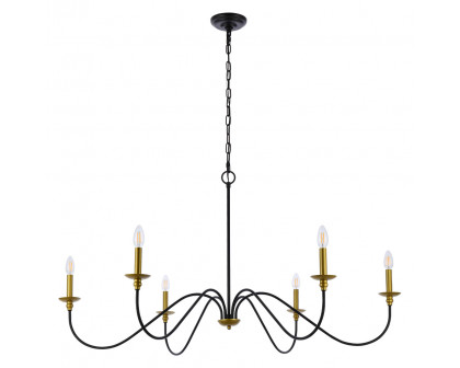 Elegant Rohan Chandelier - Brass/Black, L 48" (LD5056D48BRB)