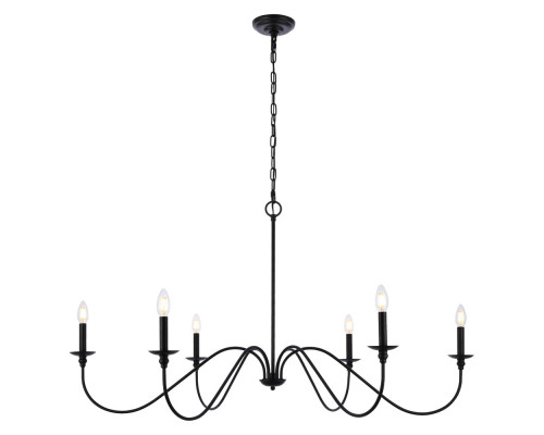 Elegant Rohan Chandelier - Matte Black, L 48" (LD5056D48MB)