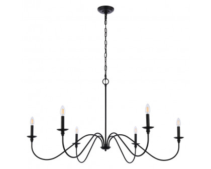 Elegant Rohan Chandelier - Matte Black, L 48" (LD5056D48MB)