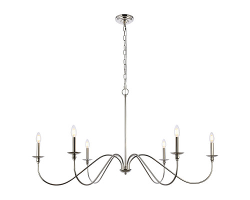 Elegant Rohan Chandelier - Polished Nickel, L 48" (LD5056D48PN)