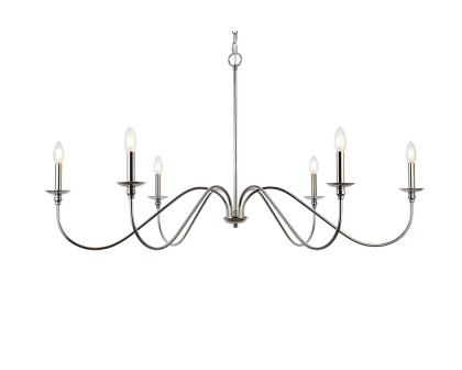 Elegant Rohan Chandelier - Polished Nickel, L 48" (LD5056D48PN)