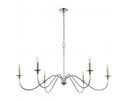 Elegant Rohan Chandelier - Polished Nickel, L 48" (LD5056D48PN)