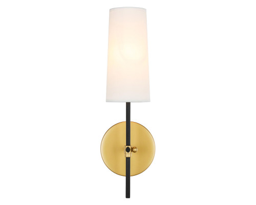 Elegant Mel 1 Light Wall Sconce - Brass/Black, L 4.75" (LD6004W5BRBK)