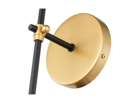 Elegant Mel 1 Light Wall Sconce - Brass/Black, L 4.75" (LD6004W5BRBK)