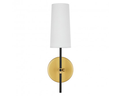 Elegant Mel 1 Light Wall Sconce - Brass/Black, L 4.75" (LD6004W5BRBK)