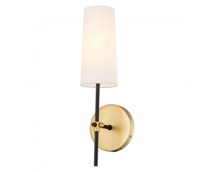 Elegant Mel 1 Light Wall Sconce - Brass/Black, L 4.75" (LD6004W5BRBK)