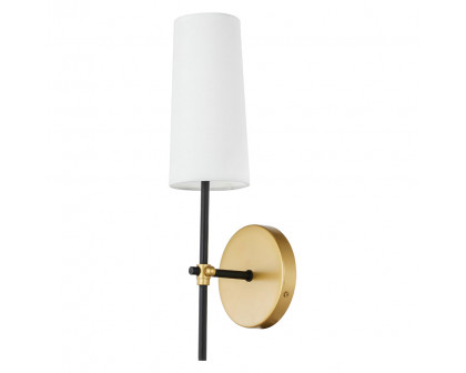 Elegant Mel 1 Light Wall Sconce - Brass/Black, L 4.75" (LD6004W5BRBK)