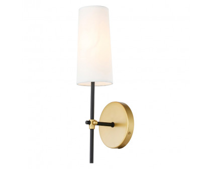 Elegant Mel 1 Light Wall Sconce - Brass/Black, L 4.75" (LD6004W5BRBK)