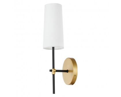 Elegant Mel 1 Light Wall Sconce - Brass/Black, L 4.75" (LD6004W5BRBK)