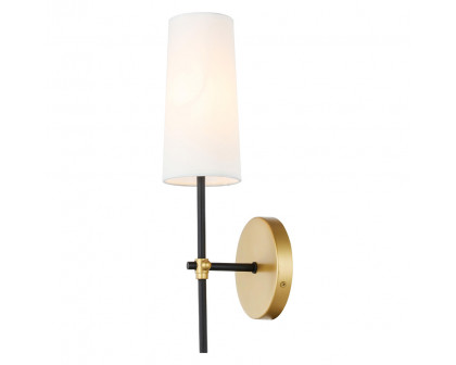 Elegant Mel 1 Light Wall Sconce - Brass/Black, L 4.75" (LD6004W5BRBK)