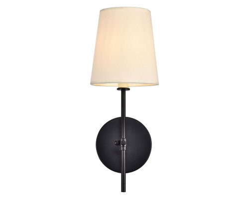 Elegant Mel 1 Light Wall Sconce - Black, L 5.5" (LD6004W6BK)