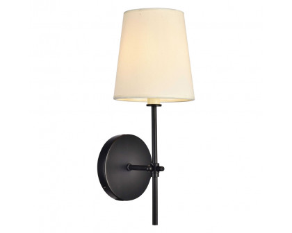 Elegant Mel 1 Light Wall Sconce - Black, L 5.5" (LD6004W6BK)