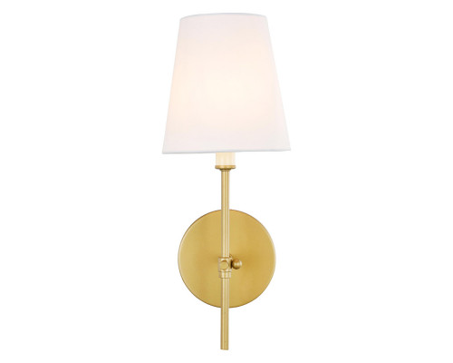 Elegant Mel 1 Light Wall Sconce - Brass, L 5.5" (LD6004W6BR)