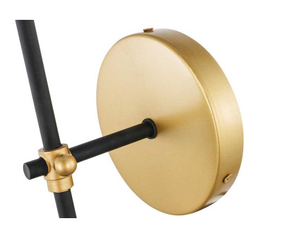 Elegant Mel 1 Light Wall Sconce - Brass/Black, L 5.5" (LD6004W6BRBK)