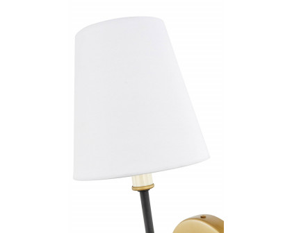 Elegant Mel 1 Light Wall Sconce - Brass/Black, L 5.5" (LD6004W6BRBK)