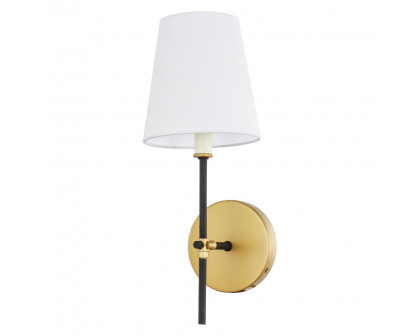 Elegant Mel 1 Light Wall Sconce - Brass/Black, L 5.5" (LD6004W6BRBK)