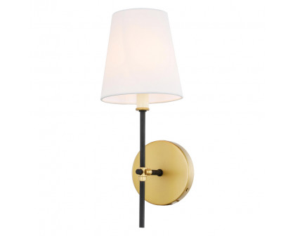 Elegant Mel 1 Light Wall Sconce - Brass/Black, L 5.5" (LD6004W6BRBK)