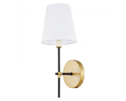 Elegant Mel 1 Light Wall Sconce - Brass/Black, L 5.5" (LD6004W6BRBK)