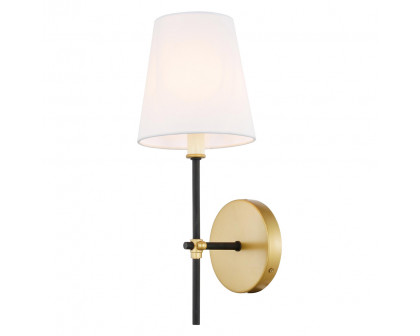 Elegant Mel 1 Light Wall Sconce - Brass/Black, L 5.5" (LD6004W6BRBK)