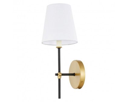 Elegant Mel 1 Light Wall Sconce - Brass/Black, L 5.5" (LD6004W6BRBK)