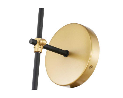 Elegant Mel 1 Light Wall Sconce - Brass/Black, L 5.5" (LD6004W6BRBK)