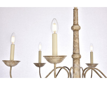 Elegant Merritt 6-Light Chandelier - Weathered Dove, L 35" (LD6007D35WD)