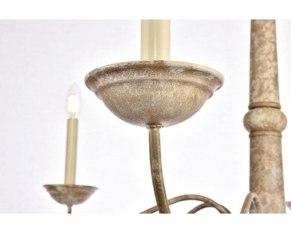 Elegant Merritt 6-Light Chandelier - Weathered Dove, L 39.8" (LD6007D40WD)