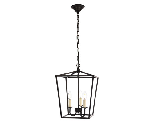 Elegant Maddox 1-Light Pendant - Black, L 12.5" (LD6008D12BK)