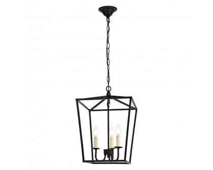 Elegant Maddox 1-Light Pendant - Black, L 12.5" (LD6008D12BK)