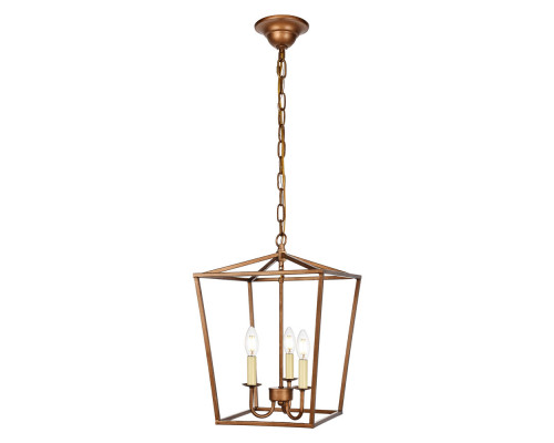 Elegant Maddox 1-Light Pendant - Gold, L 12.5" (LD6008D12G)