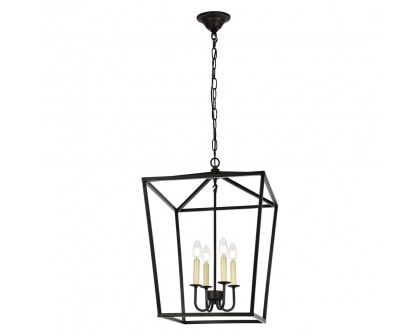 Elegant Maddox 1-Light Pendant - Black, L 17" (LD6008D17BK)