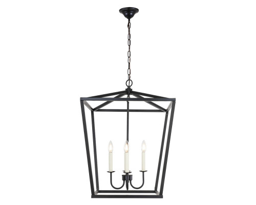 Elegant Maddox 1-Light Pendant - Black, L 20" (LD6008D20BK)