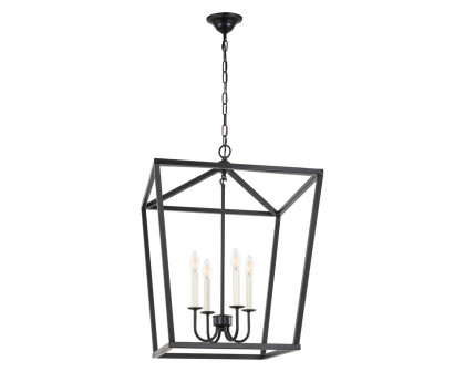 Elegant Maddox 1-Light Pendant - Black, L 20" (LD6008D20BK)