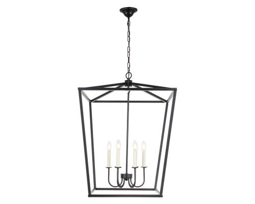 Elegant Maddox 1-Light Pendant - Black, L 24" (LD6008D24BK)