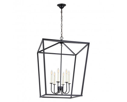 Elegant Maddox 1-Light Pendant - Black, L 24" (LD6008D24BK)