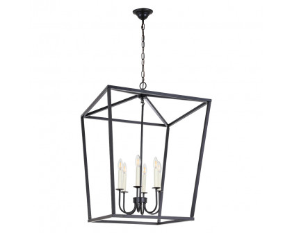 Elegant Maddox 1-Light Pendant - Black, L 24" (LD6008D24BK)