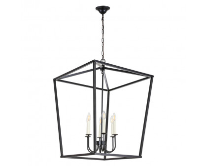 Elegant Maddox 1-Light Pendant - Black, L 24" (LD6008D24BK)