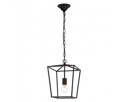 Elegant Maddox 1-Light Pendant - Black, L 9" (LD6008D9BK)