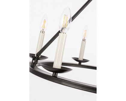 Elegant Maine 6-Light Chandelier - Black, L 26" (LD6010D26BK)