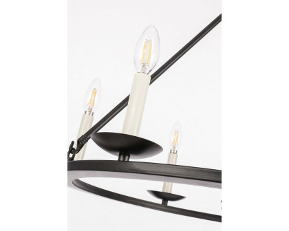 Elegant Maine 6-Light Chandelier - Black, L 26" (LD6010D26BK)