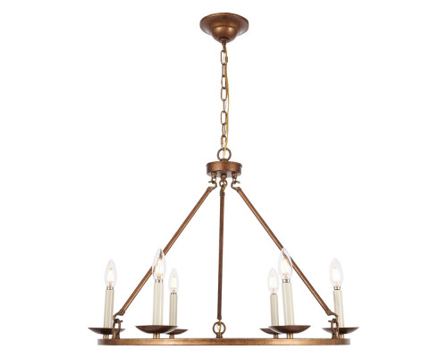 Elegant Maine 6-Light Chandelier - Gold, L 26" (LD6010D26G)