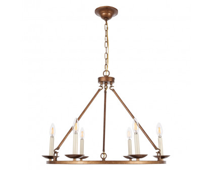 Elegant Maine 6-Light Chandelier - Gold, L 26" (LD6010D26G)