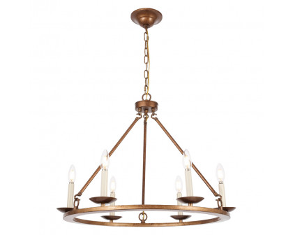 Elegant Maine 6-Light Chandelier - Gold, L 26" (LD6010D26G)